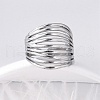 304 Stainless Steel Open Cuff Rings for Women RJEW-F174-04P-1