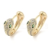 Brass Clear Cubic Zirconia Hoop Earrings EJEW-Q014-28G-4