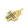 Brass Micro Pave Cubic Zirconia Charms KK-M283-20K-02-2