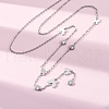 304 Stainless Steel Crystal Rhinestone Butterfly Lariat Necklaces NJEW-R026-12P-2