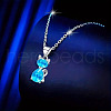 Cat Shape Alloy Rhinestone Pendant Necklaces FS-WG5CA0C-02-1