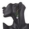 Flower Glass Dangle Earrings EJEW-JE06445-01-3