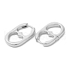 Rack Plating Brass Oval with Heart Hoop Earrings EJEW-D064-09P-2