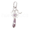 5Pcs Bullet Natural Lapis Lazuli & Green Aventurine & Amethyst & Quartz Crystal & Rose Quartz & Yellow Jade Pendant Decoration HJEW-JM03057-6