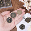 CHGCRAFT 8Pcs Alloy Blank Bolo Tie Round Slider Pack FIND-CA0009-18AB-3