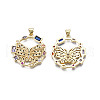 Brass Micro Pave Cubic Zirconia Pendants X-ZIRC-N039-219-2