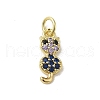 Real 18K Gold Plated Brass Pave Colorful Cubic Zirconia Pendants KK-M283-06F-02-1