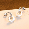 Vintage Palace Court Sterling Silver Shell Ring Stud Earrings JR4000-2-2
