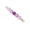 5Pcs 5 Colors Acrylic Bicone Beaded Connector Charms PALLOY-JF03477-4
