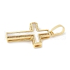 Brass Pave Natural White Shell Pendants KK-S522-01A-G-2