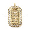Rack Plating Brass Micro Pave Clear Cubic Zirconia Pendants KK-C047-05G-1