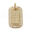 Rack Plating Brass Micro Pave Clear Cubic Zirconia Pendants KK-C047-05G-1