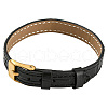 CALFOVERA 1Pc Leather Textured Bracelet Straps Slide Wristbands for Slide Charms AJEW-CL0001-01B-1