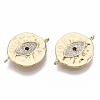 Real 18K Gold Plated Brass Micro Pave Clear Cubic Zirconia Links KK-R126-036-NF-1