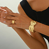 Elegant Brass Cuff Bangle & Rings Sets with Irregular Texture Design for Women's Party Accessories KU8718-3