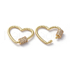 Brass Micro Pave Cubic Zirconia Screw Carabiner Lock Charms ZIRC-G160-12G-2