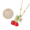 Resin Fruit Pendant Necklaces NJEW-JN05204-02-3