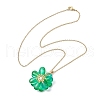 Glass Pendant Necklaces NJEW-MZ00112-02-3