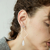 BENECREAT 12Pcs 2 Style Flat Round & Teardrop Brass Cubic Zirconia Stud Earring Findings ZIRC-BC0001-24-6