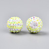 Stripe Pattern Resin AB Rhinestone Round Beads RESI-S313-18x20-13-2
