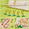 Alloy Enamel Frog Pendant Locking Stitch Markers HJEW-AB00061-4