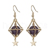 Natural Amethyst Dangle Earrings EJEW-JE05499-01-1