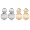 ANATTASOUL 2 Pairs 2 Colors Alloy Double Flat Round Dangle Stud Earrings for Women EJEW-AN0001-84-1