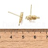 Brass Cubic Zirconia Stud Earrings Finding KK-Q048-15G-3