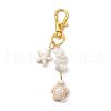7Pcs Starfish & Sea Turtle Synthetic Turquoise & Natural White Mother of Pearl Shell Chip Pendant Decorations HJEW-JM03168-4