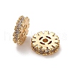 Brass Micro Pave Clear Cubic Zirconia Beads KK-B110-07G-2