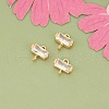 10Pcs Brass Crystal Rhinestone Connector Charms KK-V006-04G-05-1