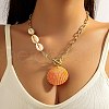 Summer Beach Natural Shell Pendant Glass Seed Beaded Necklaces for Women FS-WGEF253-06-1