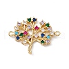 Brass Micro Pave Colorful Cubic Zirconia Connector Charms KK-E068-VC072-2