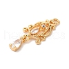 Brass Micro Pave Clear Cubic Zirconia Pendants KK-M294-25G-2