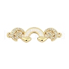 Brass Micro Pave Clear Cubic Zirconia Rainbow with Star Connector Charms KK-I723-23G-1