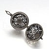 Round Brass Hollow Cage Pendants KK-D389-01AB-C-RS-2
