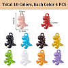   40Pcs 10 Colors Alloy Pendants FIND-PH0021-28-2