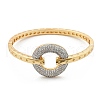 Brass Micro Pave Clear Cubic Zirconia Hinged Bangles for Women BJEW-K274-03G-4