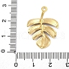 304 Stainless Steel Pave Natural Paua Shell/Abalone Shell Leaf Pendants STAS-S163-23G-3