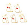 Light Gold Plated Alloy Enamel Pendants ENAM-R136-23B-1
