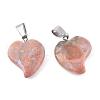 Natural Crazy Agate Pendants with Brass Findings G-R390-02-3