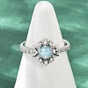 Brass Micro Pave Cubic Zirconia Finger Rings RJEW-D318-03P-1