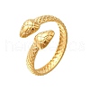 304 Stainless Steel Double Snake Open Cuff Rings RJEW-M072-07G-2