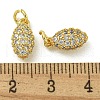 Rack Plating Brass Micro Pave Clear Cubic Zirconia Charms KK-Z067-23G-06-3