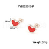French Romantic Stainless Steel Enamel Heart Stud Earrings for Women XY4598-4-1