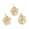 Brass Micro Pave Clear Cubic Zirconia Charms X-ZIRC-H100-02G-1