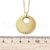 Flat Round 304 Stainless Steel Pendant Necklaces NJEW-M096-05G-3