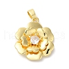 Rack Plating Brass Micro Pave Clear Cubic Zirconia Pendants X-KK-U022-04G-1