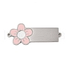 304 Stainless Steel Pink Enamel Connector Charms STAS-P377-14P-B-1