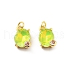 Oval Brass Micro Pave Cubic Zirconia Pendants KK-L237-020G-2